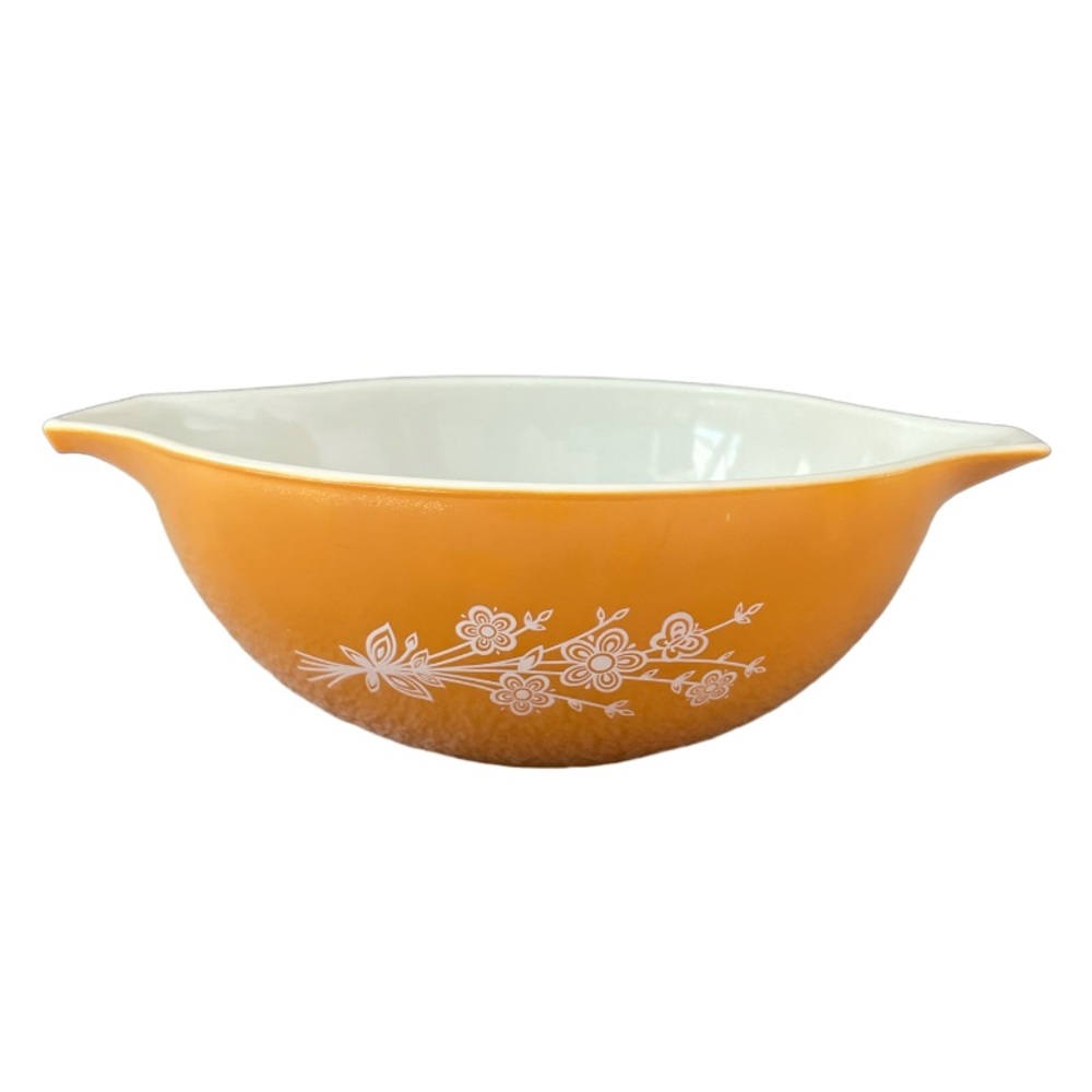 Vintage Pyrex Bowls Set Butterfly Gold Cinderella Butterflies 3 Pc Antique MCM - Picture 4 of 16